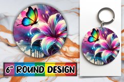 Cheerful Circle Coasters Design, Butterfly Product Image 1