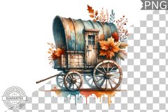 Fall Wagon Garden Sublimation - Fall Clipart PNG Design Product Image 1
