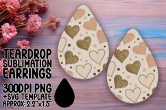 Bright Teardrop Earrings Design for Sublimation , Heart Product Image 1
