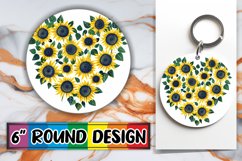 Spring Heart Round Design Sublimation Floral PNG Product Image 1