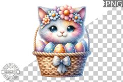 Easter Cat Sublimation - Easter Clipart PNG Design Product Image 1