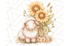 Rustic Sunflower Clipart, Soft Country Farmhouse Florals Png Product Image 5