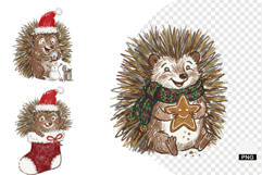 Christmas Hedgehog Clipart Product Image 1