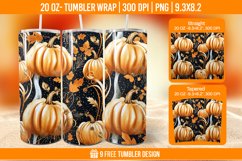Pumpkin Tumbler Sublimation Wrap, 20 oz Fall Tumbler Wrap Product Image 1