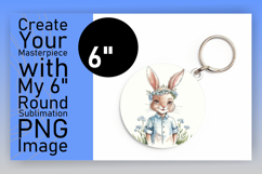 Dynamic Keychain Circle PNG Design , Cute Bunny Product Image 1