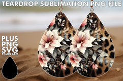 Glamorous Teardrop Earrings PNG, Leopard Prints Product Image 1