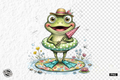 Summer Whimsical Frog PNG Clipart Product Image 1