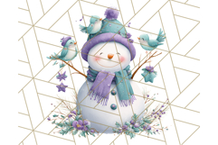 Pastel Snowman Clipart PNG, Cute Soft Winter Graphics Product Image 5