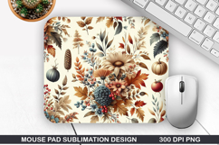 Flowers Mouse Pad Sublimation, Autumn Mouse Pad PNG Design Product Image 1