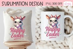 Happy Easter sublimation PNG, Cute Easter bunny bubble gum Product Image 5