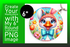 Charming Keychain Round Design PNG , Goose Product Image 1