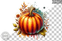 Pumpkin Flowers Sublimation - Clipart PNG Design Product Image 1
