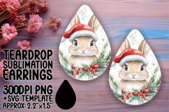 Bright Teardrop Earrings Design for DIY , Christmas Watercol Product Image 1