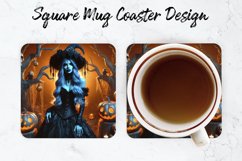 Halloween Witch Mug coaster | Coaster | Sublimation Design Product Image 1