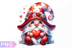 Valentine's Day Gnome Clipart - Gnome Sublimation PNG Design Product Image 1