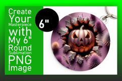 Bright Round Design Coaster PNG , 3D Pumpkin Product Image 1