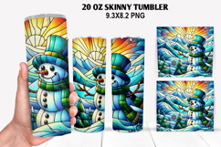 Snowman Skinny Tumbler 20oz Wrap Design, Christmas Tumbler Product Image 1