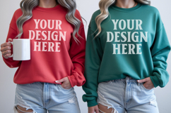 Gildan 18000 Sweatshirt Couples Sweatshirt Mockup Product Image 1