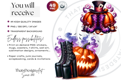 Halloween Character Boots V2 - Spooky Gothic Clipart PNG Product Image 2