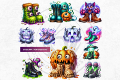 Halloween Character Boots V2 - Spooky Gothic Clipart PNG Product Image 9