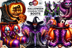 Halloween Character Boots V2 - Spooky Gothic Clipart PNG Product Image 1