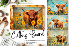 Highland Cow Cutting Board Kitchen Chopping Board Design_49 Product Image 1