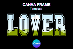 LOVER Canva Frame Varsity Valentine&#039;s Day Photo Frame Shirt Product Image 1