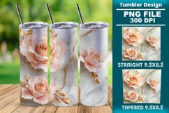 3D Rose Tumbler 20oz skinny wrap design, Tumbler design Product Image 1