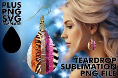 Watercolor Sublimation Leopard Sunflower Earrings Product Image 1