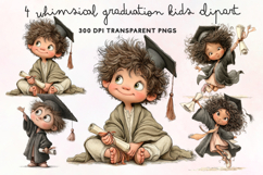 Whimsical Graduation Kids Clipart PNG Product Image 1