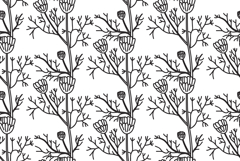 Line art botanical seamless floral pattern with daisy flower Product Image 1