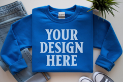 Gildan 18000 Royal Folded Flat Lay Mockups Product Image 1