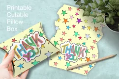 Thank You Pillow Favor Box with Holes and Stars Pattern Product Image 2
