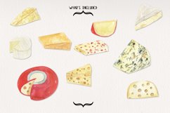 Cheese Watercolor 10 Elements Hand Painted Food Product Image 3