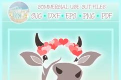 Cow Face With Hearts Svg Dxf Eps Png Pdf Files For Cricut Product Image 4