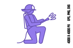 Colored Firefighter Icon Product Image 1