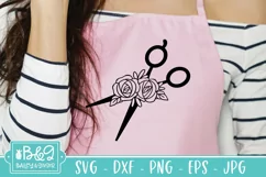 Pretty Floral Scissors SVG | Hairdresser SVG Product Image 2