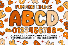 Fall Autumn Alphabet png clipart, fall autumn letters doodle Product Image 1