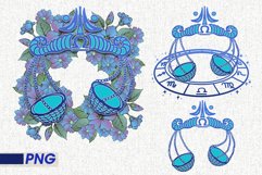libra png zodiac sign floral vintage boho 3 png Product Image 1