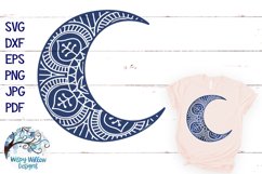 Moon Mandala SVG | Celestial Zentangle Cut File Product Image 1