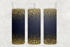 Black Sparkle Glitter Tumbler Wrap Sublimation Product Image 1
