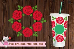 Rose SVG for tumbler Full Wrap Venti Cold Cup 24 oz Product Image 1
