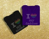 Rhinestone LGBT Parents Pride Heart SVG Template File Product Image 1