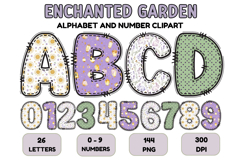 Enchanted Garden Patchwork Alphabet PNG Clipart 300 DPI Product Image 1