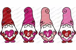 Valentine's Day Love Gnomes - Valentine - Heart - SVG Gnome Product Image 3