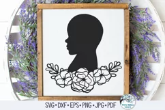 Baby with Flowers SVG | Floral Baby Silhouette SVG Product Image 1