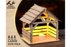 Nativity Stable Laser Cut File | Christmas Crib SVG Product Image 1