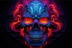 Neon glowing symmetrical skull art Product Image 1