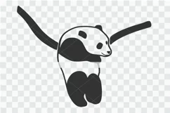 Panda hanging on a tree branch, panda svg, baby panda cut fi Product Image 1