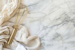 Flatlay photo, marble kitchen counter with copy space Product Image 1